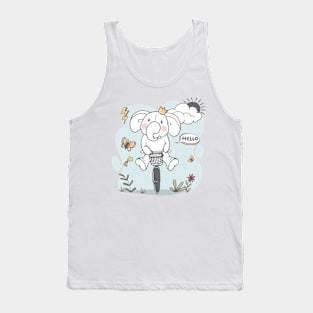 Elephant Riding Bicycle Tank Top